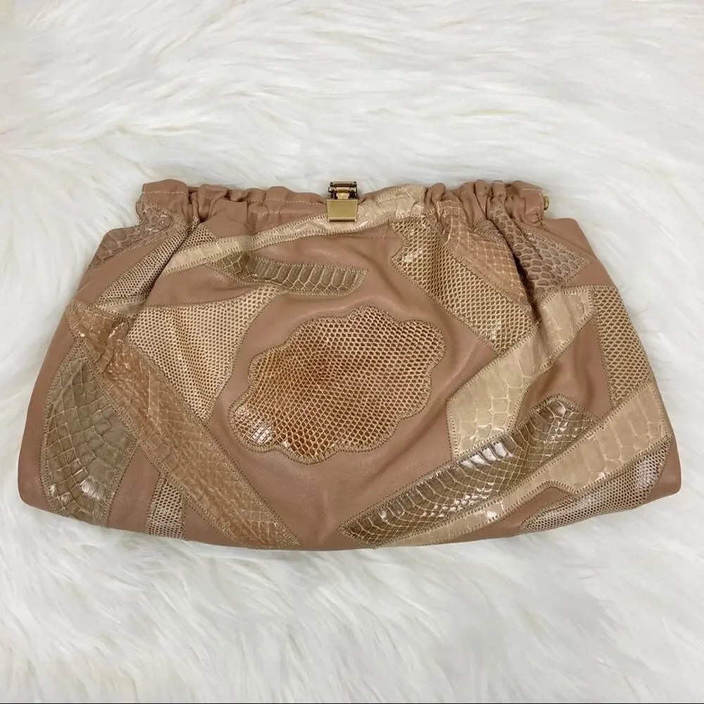 Vintage Bags by Varon shoulder/clutch leather patchwork